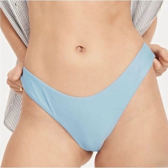 J. Crew Curved Waist Cheeky Bikini Bottom Blue Size Medium NWT - Picture 3 of 3